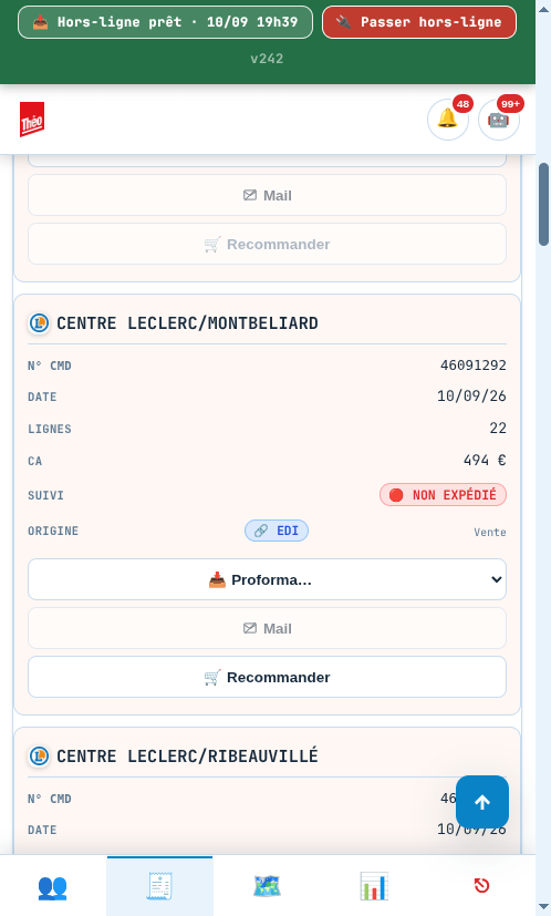 Oktoneo sur téléphone — prise de commande terrain